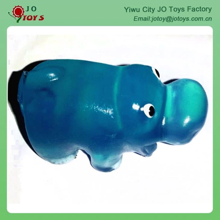 Novelty Tpr Small Animal Toy Sticky Jelly Hippo Toy For Capsule Toy