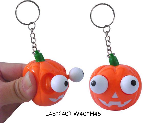 Popular Halloween Pumpkin Plastic Keychain For Capsule Toy
