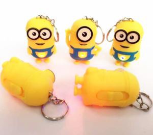 Plastic Minions Rush Light Keychain