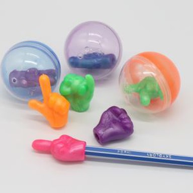 Promotion TPR Material Gesture Pencil Topper For Capsule Toy
