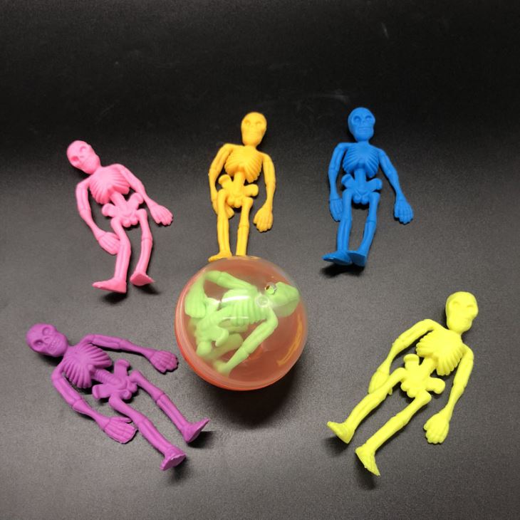 Halloween Promotional Toys Soft Sticky Skeleton Toy