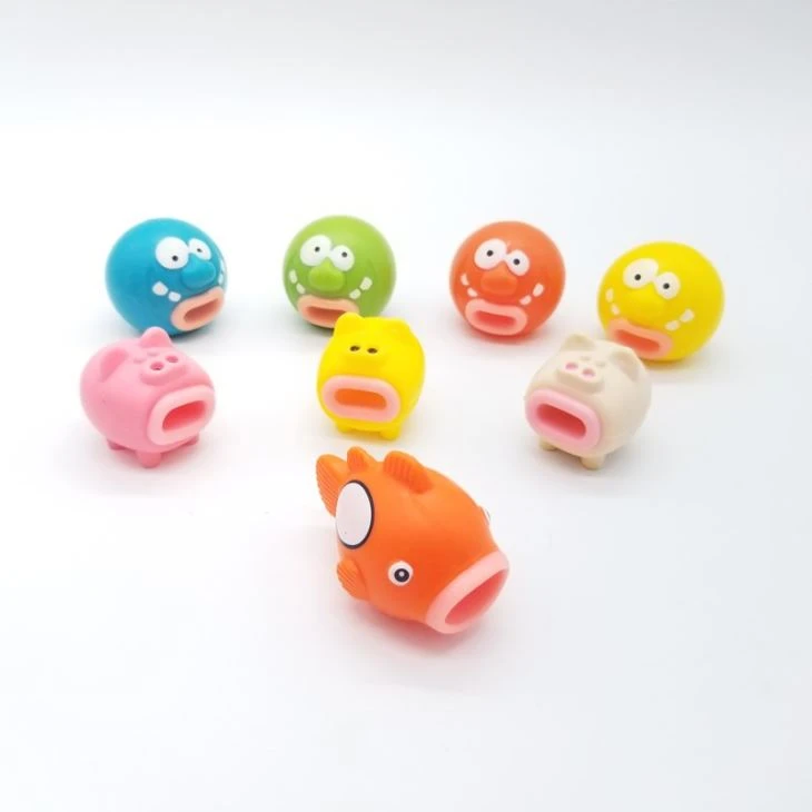 Anti Stress Soft Rubber Tongue Pop Out Ball Squeeze Toys Squeeze Toy With Tongue