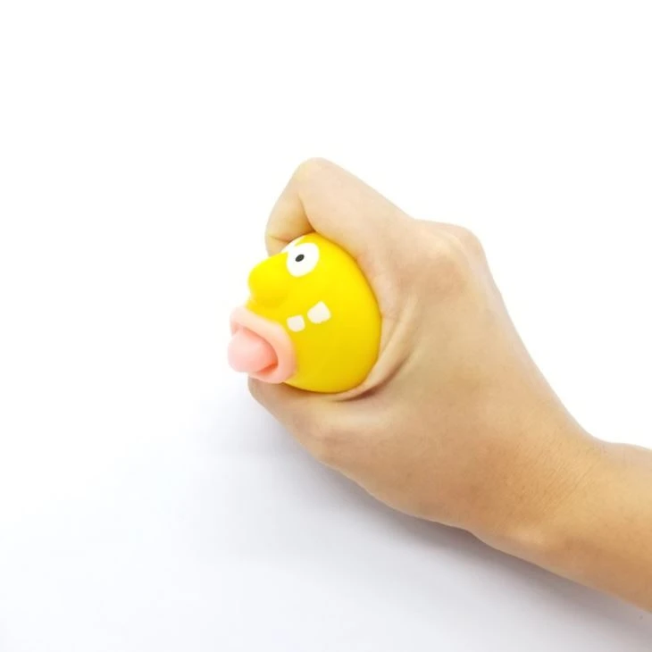 Anti Stress Soft Rubber Tongue Pop Out Ball Squeeze Toys Squeeze Toy With Tongue