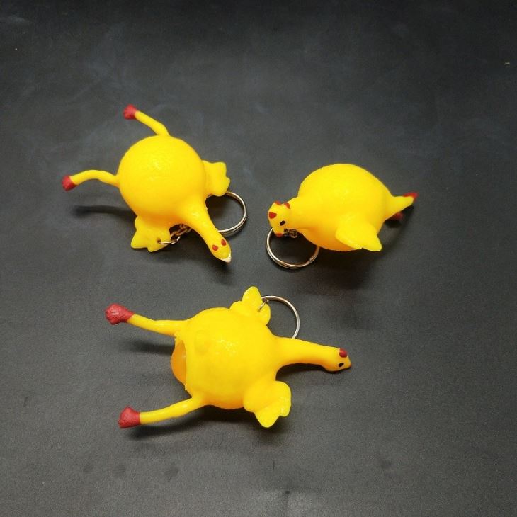 Chicken Toy Squeeze Laying Egg Keychain