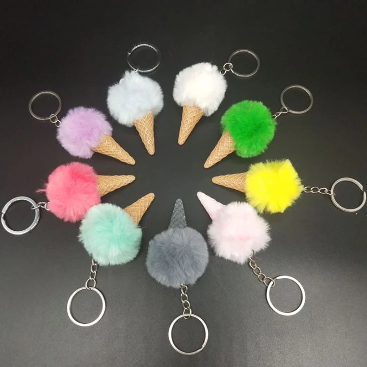 Cute Ice Cream Keychain Plush Toy
