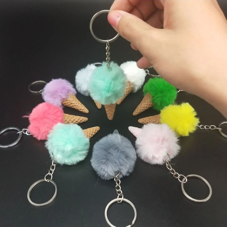 Cute Ice Cream Keychain Plush Toy