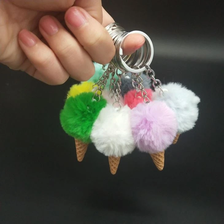 Cute Ice Cream Keychain Plush Toy