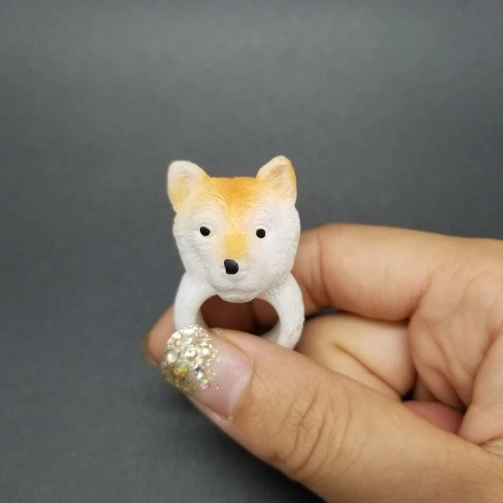 Cute Plastic Animal Dog Toy Ring