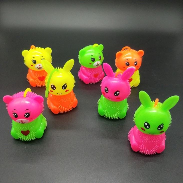 Kawaii Flashing Rabbit Bear Ball Whistle Toy