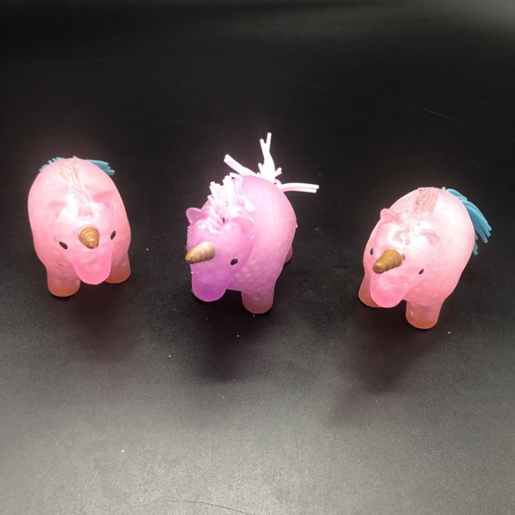 LED Squeeze Unicorn Toys With Beads