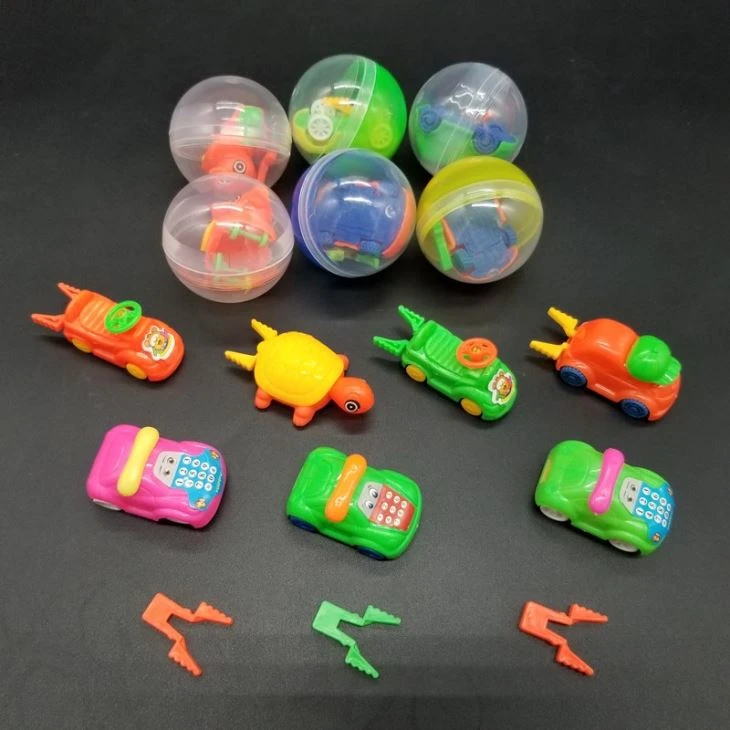 Plastic Slingshot Car Toy For Empty Capsule