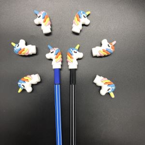 Plastic Rubber Unicorn Shape Pencil Topper