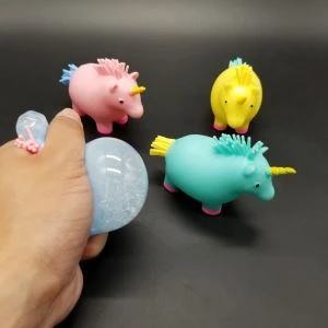 Squishy Unicorn Squeeze Ball With Beads