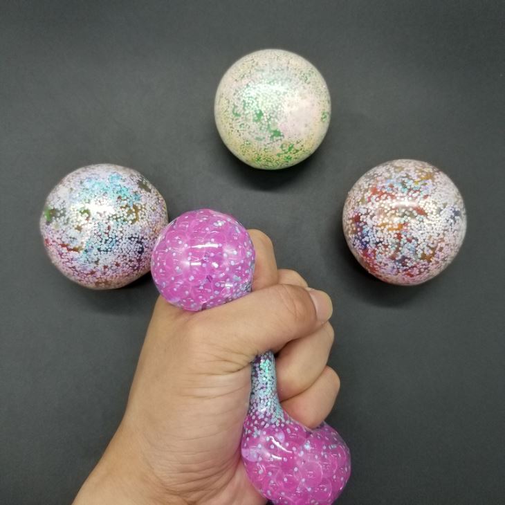 Squeeze Beads Ball With Glitter