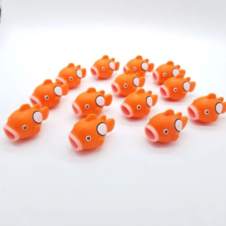 Squeeze Toy With Tongue PVC Soft Small Rubber Fish Toys