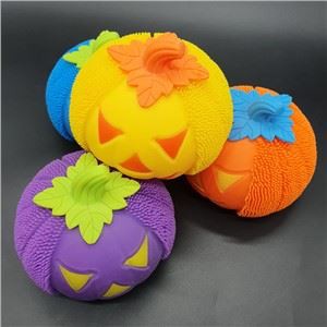 Funny Soft Toy Luminous Pumpkin Shape Hair Halloween Ball