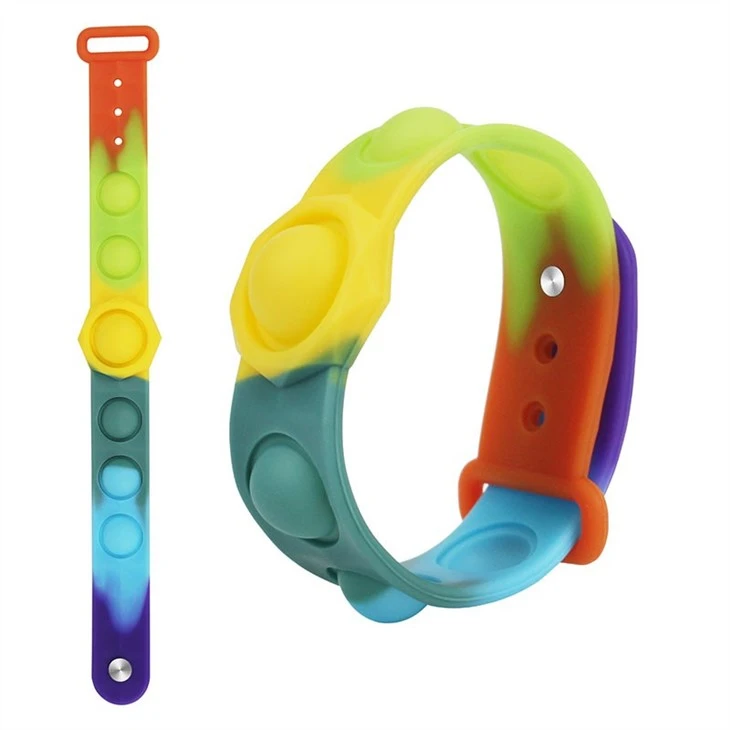 Fidget Pop Bubble Bracelet Single Rainbow Color