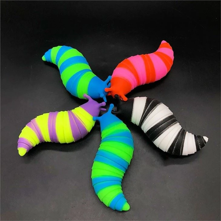 Squishy Animal Colorful Vent TPR Soft Anti Stress Toys Plastic Fidget Toy Squeeze Slug