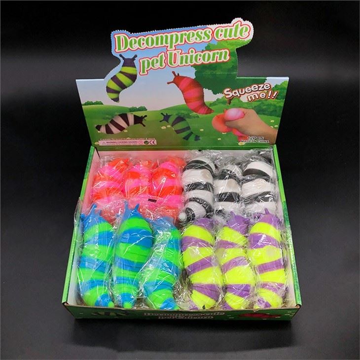 Squishy Animal Colorful Vent TPR Soft Anti Stress Toys Plastic Fidget Toy Squeeze Slug
