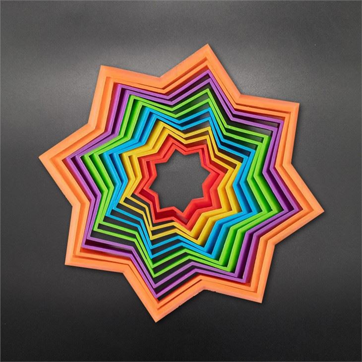 2022 New Arrival 3D Magic Star Toys Fidget Game Toy For Chidren's Educational Rainbow Color Visual Training Toys