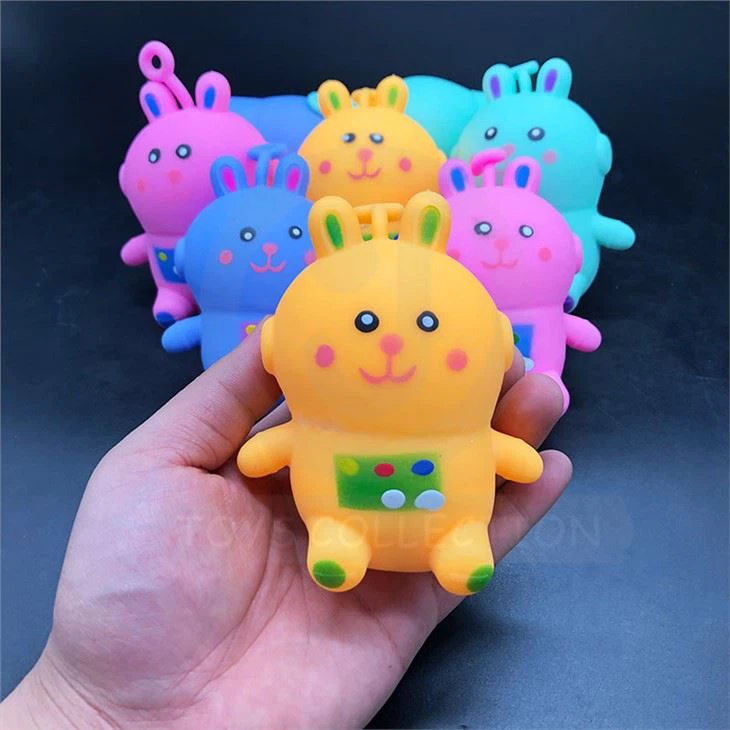 High Quality Squeeze Sticky Toys TPR Stretch Squishy Flour Vent Rabbit Animal Kids Stress Ball
