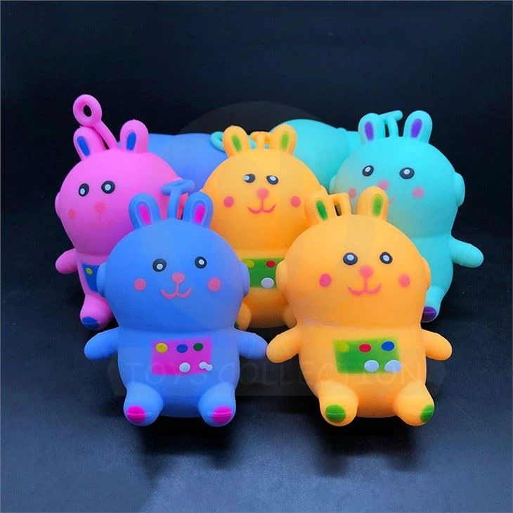 High Quality Squeeze Sticky Toys TPR Stretch Squishy Flour Vent Rabbit Animal Kids Stress Ball