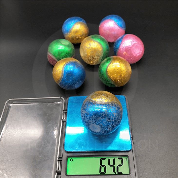 Squeeze Double Colors Beads Balls With Glitter