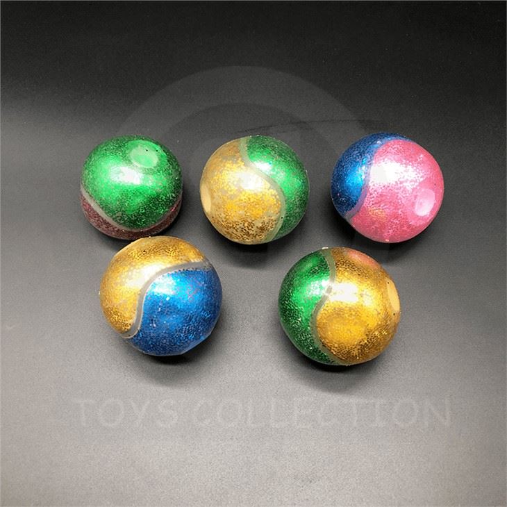 Squeeze Double Colors Beads Balls With Glitter