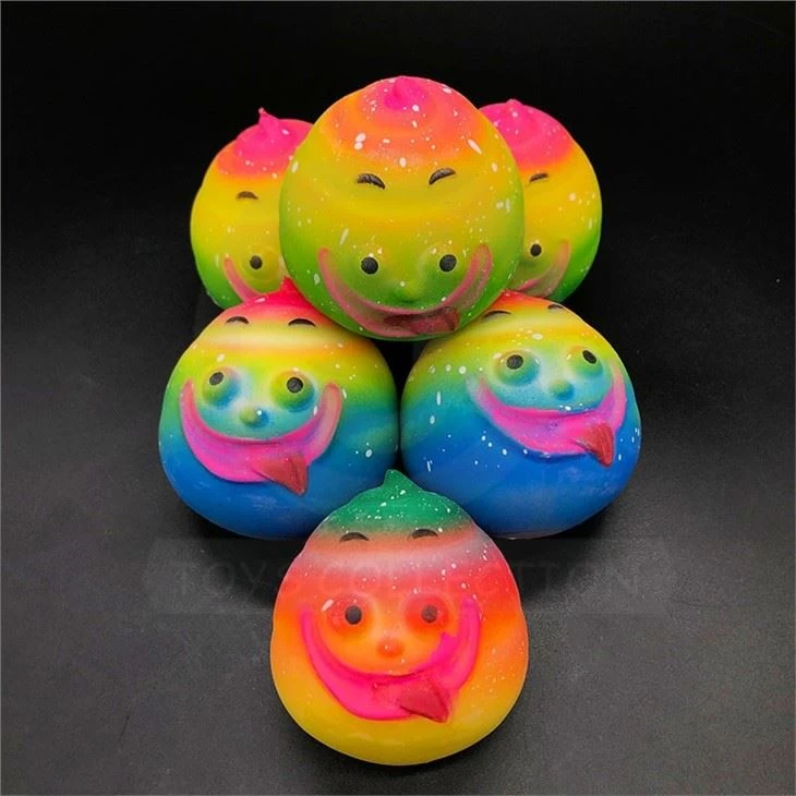 TPR Decompression Toy Cartoon Kids Trick Vent Ball Colorful Kawaii Funny Poops Squeeze Stool