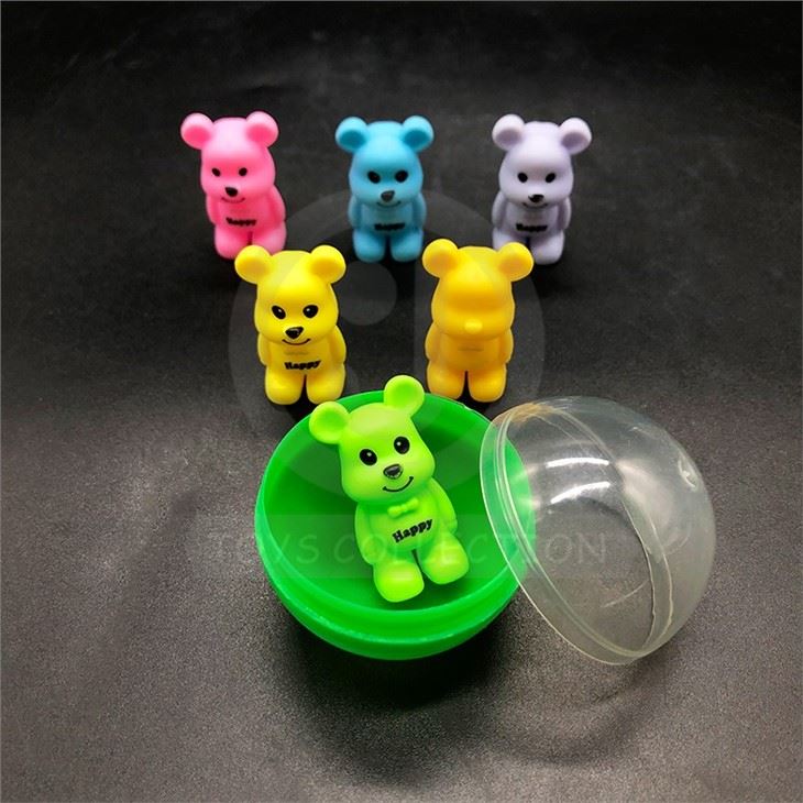 Wholesale 2 Inch Vending Capsule Toys Plastic Cartoon Happy Bear Doll Toy For Kids