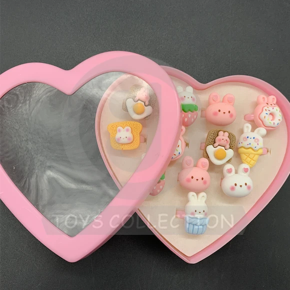 Plastic Cute Cartoon Bakery Rabbit Ring